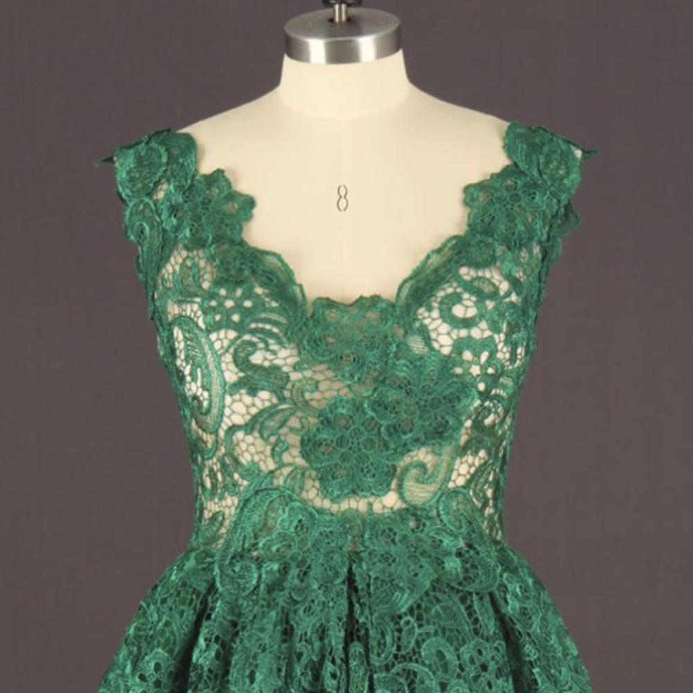 Lace cocktail dress.